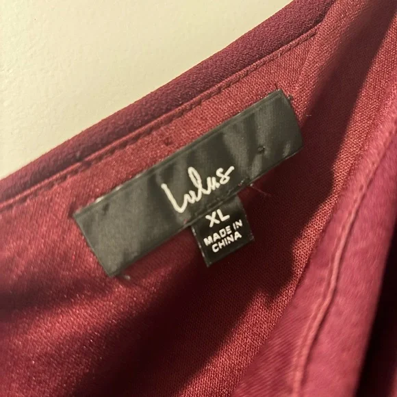 Lulu's Burgundy One-Shoulder Cutout Asymmetrical Dress - Picture 3 of 4